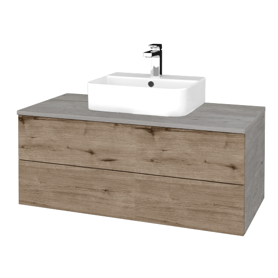 Waschtischunterschrank JOCKAM SZZ2 100 (Waschtisch Joy 3)  - D01 Beton - D23 Eiche Herkules - Nein