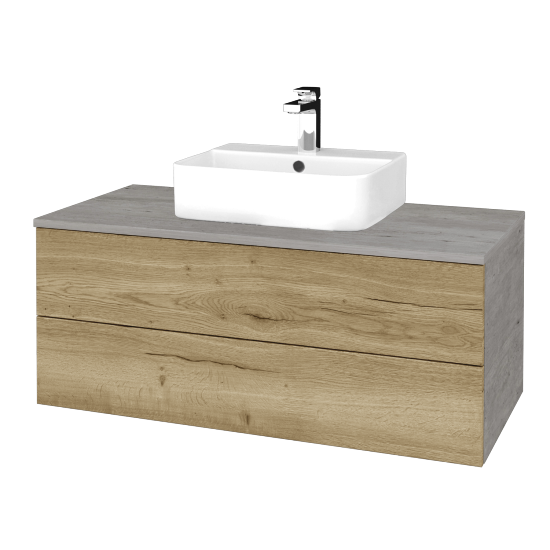 Waschtischunterschrank JOCKAM SZZ2 100 (Waschtisch Joy 3)  - D01 Beton - D26 Ontario - Nein