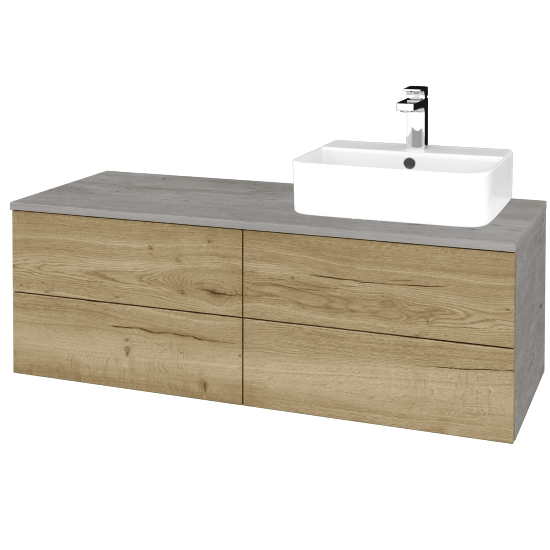 Waschtischunterschrank JOCKAM SZZ4 120 (Waschtisch Joy 3)  - D01 Beton - D26 Ontario - Links - Nein