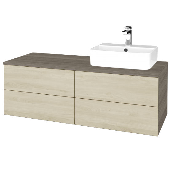 Waschtischunterschrank JOCKAM SZZ4 120 (Waschtisch Joy 3)  - D03 Cafe - D24 Ohio - Links - Nein