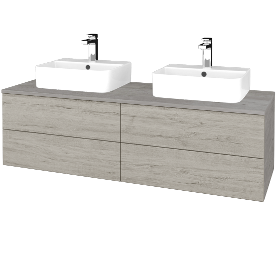 Waschtischunterschrank JOCKAM SZZ4 140 (mit Waschtisch Joy 3)  - D01 Beton - D05 Oregon - Nein