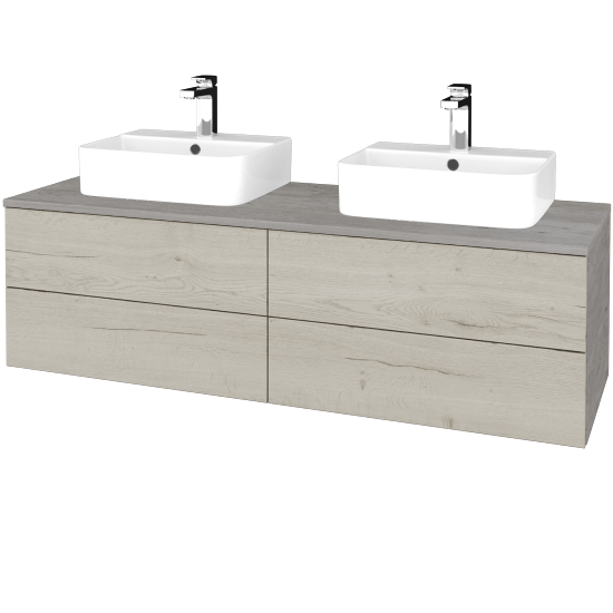 Waschtischunterschrank JOCKAM SZZ4 140 (mit Waschtisch Joy 3)  - D01 Beton - D28 Alberta - Nein