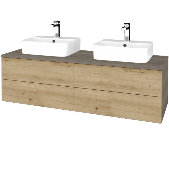 Waschtischunterschrank JOCKAM SZZ4 140 (mit Waschtisch Joy 3)  - D03 Cafe - D22 Caramel - Nein