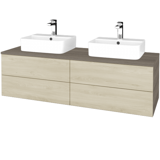 Waschtischunterschrank JOCKAM SZZ4 140 (mit Waschtisch Joy 3)  - D03 Cafe - D24 Ohio - Nein