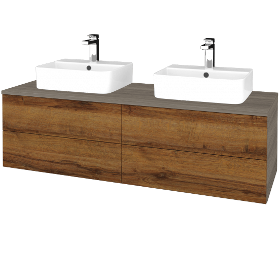 Waschtischunterschrank JOCKAM SZZ4 140 (mit Waschtisch Joy 3)  - D03 Cafe - D27 Cognac - Nein