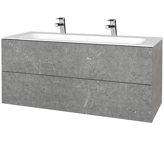 Waschtischunterschrank FLAT SZZ2 120 (für Waschtisch Finion mit 2 Hahnlöchern)  - D01 Beton - D20 Galaxy