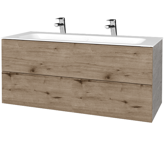 Waschtischunterschrank FLAT SZZ2 120 (für Waschtisch Finion mit 2 Hahnlöchern)  - D01 Beton - D23 Herkules