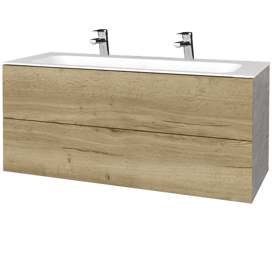 Waschtischunterschrank FLAT SZZ2 120 (für Waschtisch Finion mit 2 Hahnlöchern)  - D01 Beton - D26 Ontario