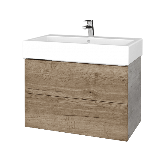 Waschtischunterschrank FLAT SZZ2 80 (für Waschtisch Duravit Vero)  - D01 Beton - D21 Tobacco
