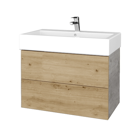 Waschtischunterschrank FLAT SZZ2 80 (für Waschtisch Duravit Vero)  - D01 Beton - D22 Caramel