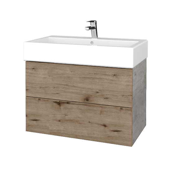 Waschtischunterschrank FLAT SZZ2 80 (für Waschtisch Duravit Vero)  - D01 Beton - D23 Herkules