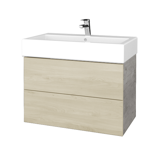 Waschtischunterschrank FLAT SZZ2 80 (für Waschtisch Duravit Vero)  - D01 Beton - D24 Ohio
