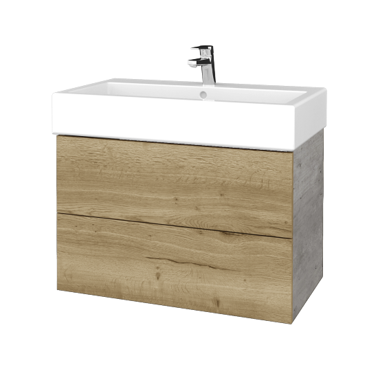 Waschtischunterschrank FLAT SZZ2 80 (für Waschtisch Duravit Vero)  - D01 Beton - D26 Ontario