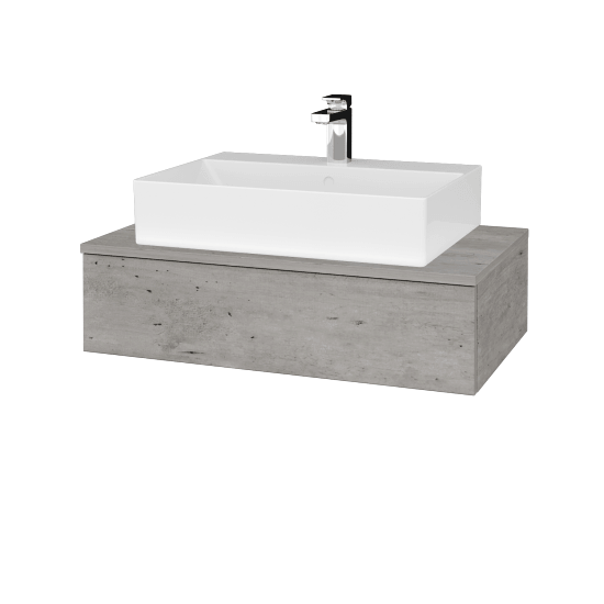 Waschtischunterschrank JOCKAM SZZ 80 (Waschtisch Kube)  - D01 Beton - D01 Beton - Nein