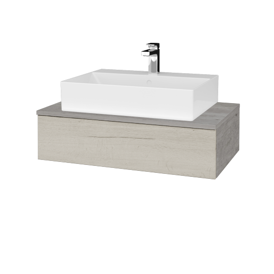 Waschtischunterschrank JOCKAM SZZ 80 (Waschtisch Kube)  - D01 Beton - D28 Alberta - Nein