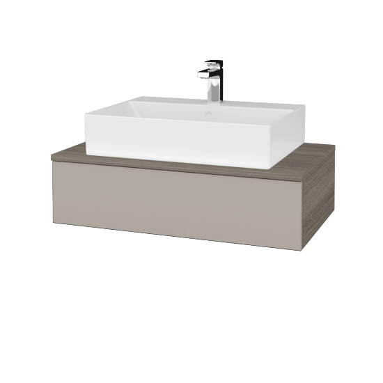 Waschtischunterschrank JOCKAM SZZ 80 (Waschtisch Kube)  - D03 Cafe - N07 Stone - Nein
