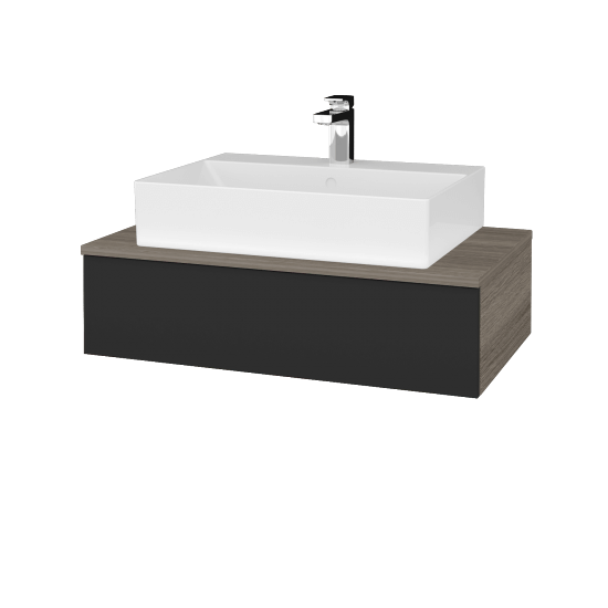 Waschtischunterschrank JOCKAM SZZ 80 (Waschtisch Kube)  - D03 Cafe - N03 Graphite - Nein
