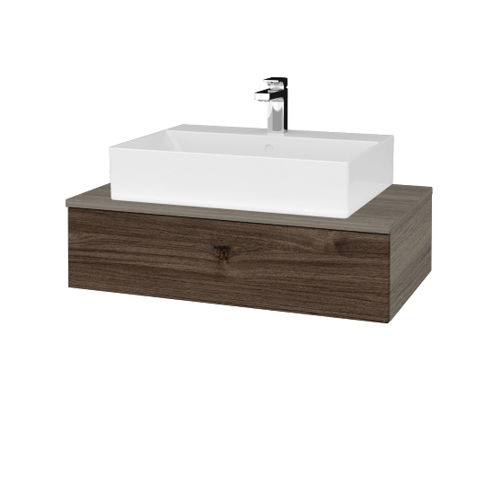 Waschtischunterschrank JOCKAM SZZ 80 (Waschtisch Kube)  - D03 Cafe - D25 Teak - Nein