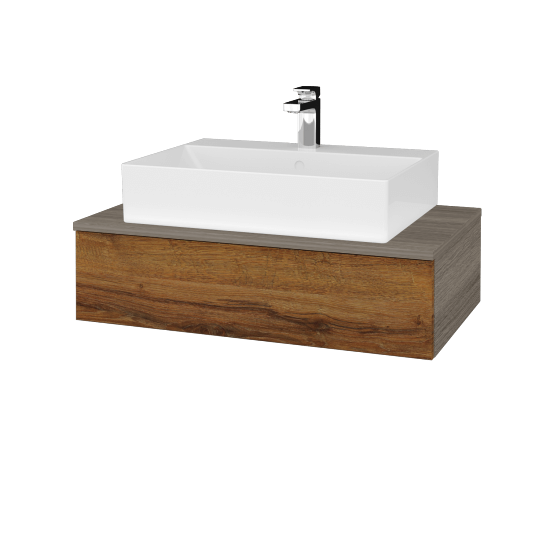 Waschtischunterschrank JOCKAM SZZ 80 (Waschtisch Kube)  - D03 Cafe - D27 Cognac - Nein