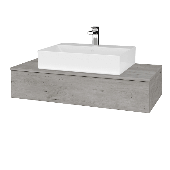 Waschtischunterschrank JOCKAM SZZ 100 (Waschtisch Kube)  - D01 Beton - D01 Beton