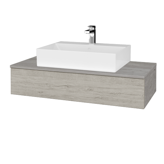Waschtischunterschrank JOCKAM SZZ 100 (Waschtisch Kube)  - D01 Beton - D05 Oregon - Nein