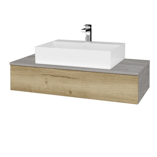 Waschtischunterschrank JOCKAM SZZ 100 (Waschtisch Kube)  - D01 Beton - D26 Ontario - Nein