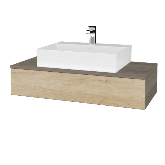 Waschtischunterschrank JOCKAM SZZ 100 (Waschtisch Kube)  - D03 Cafe - D15 Eiche Nebraska