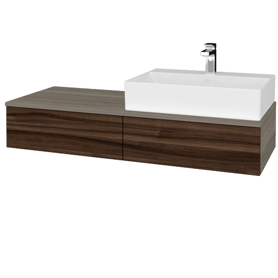 Waschtischunterschrank JOCKAM SZZ2 120 (mit Waschtisch Kube)  - D03 Cafe - D06 Nussbaum