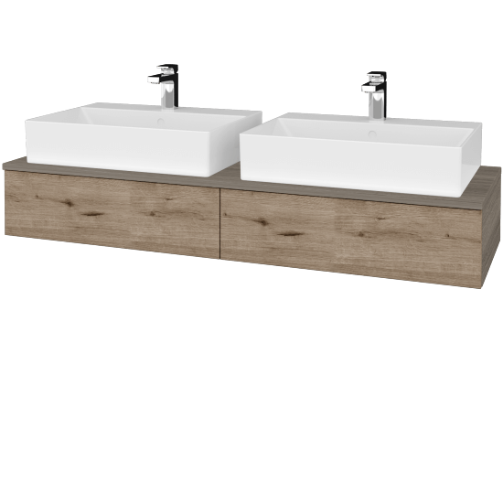 Waschtischunterschrank JOCKAM SZZ2 140 (mit Waschtisch Kube)  - D03 Cafe - D23 Herkules - Nein