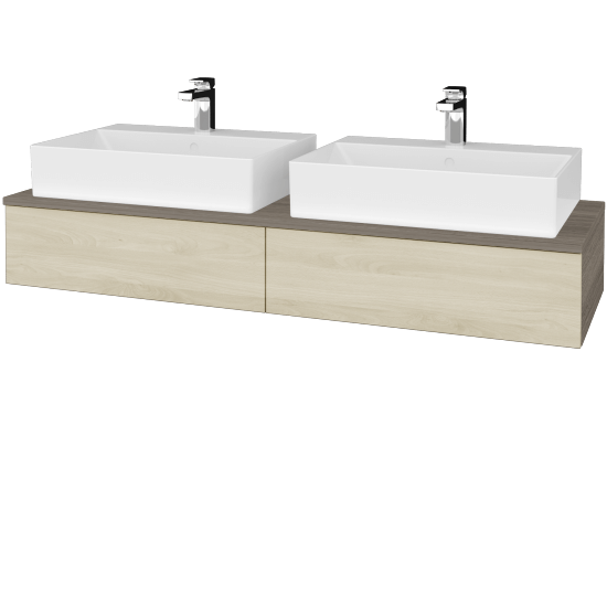 Waschtischunterschrank JOCKAM SZZ2 140 (mit Waschtisch Kube)  - D03 Cafe - D24 Ohio - Nein