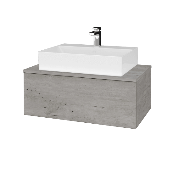Waschtischunterschrank JOCKAM SZZ1 80 (Waschtisch Kube)  - D01 Beton - D01 Beton