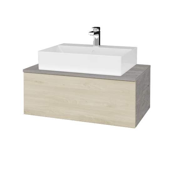 Waschtischunterschrank JOCKAM SZZ1 80 (Waschtisch Kube)  - D01 Beton - D24 Ohio - Nein