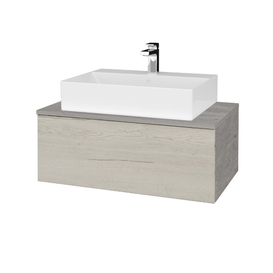 Waschtischunterschrank JOCKAM SZZ1 80 (Waschtisch Kube)  - D01 Beton - D28 Alberta - Nein