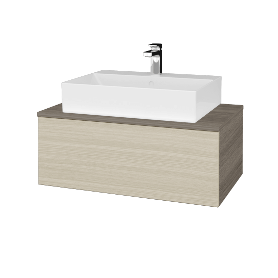 Waschtischunterschrank JOCKAM SZZ1 80 (Waschtisch Kube)  - D03 Cafe - D04 Eiche