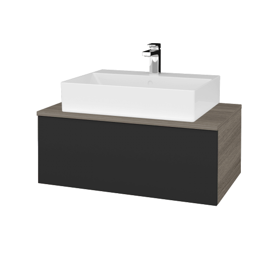 Waschtischunterschrank JOCKAM SZZ1 80 (Waschtisch Kube)  - D03 Cafe - N03 Graphite
