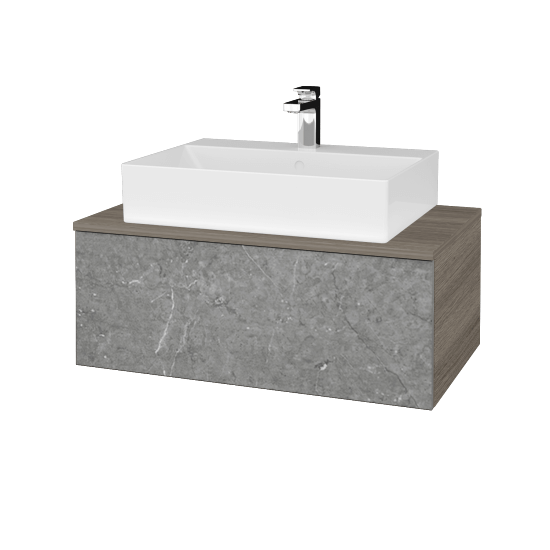 Waschtischunterschrank JOCKAM SZZ1 80 (Waschtisch Kube)  - D03 Cafe - D20 Galaxy - Nein