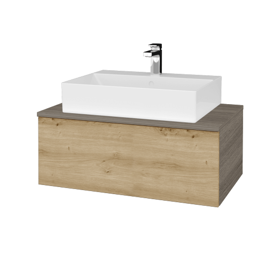 Waschtischunterschrank JOCKAM SZZ1 80 (Waschtisch Kube)  - D03 Cafe - D22 Caramel - Nein