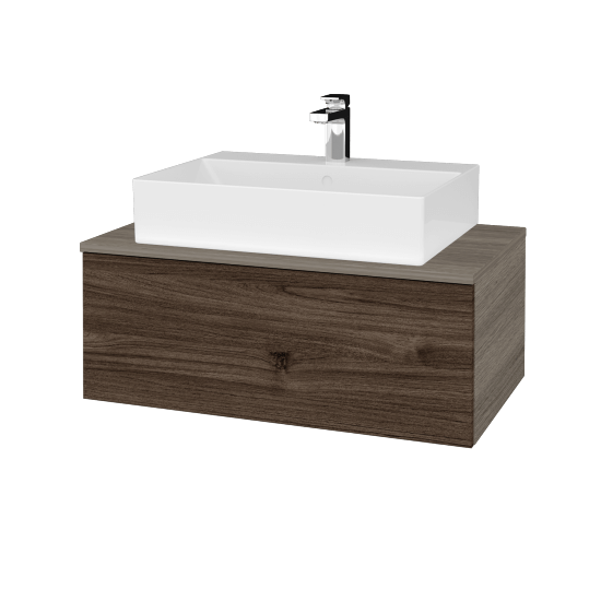 Waschtischunterschrank JOCKAM SZZ1 80 (Waschtisch Kube)  - D03 Cafe - D25 Teak - Nein