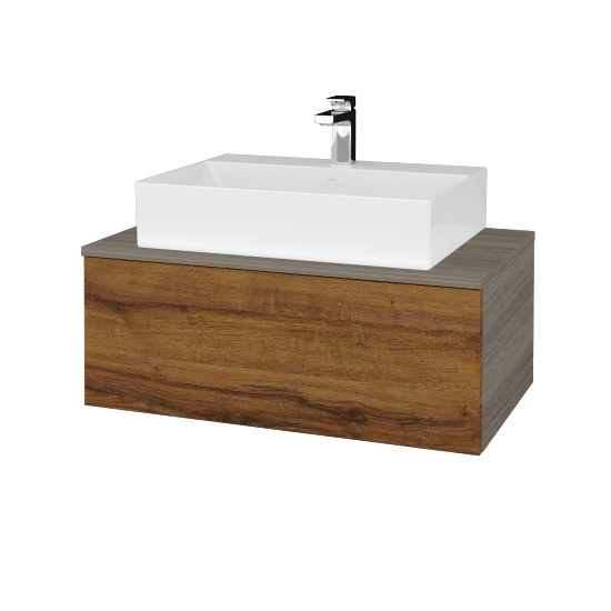 Waschtischunterschrank JOCKAM SZZ1 80 (Waschtisch Kube)  - D03 Cafe - D27 Cognac - Nein