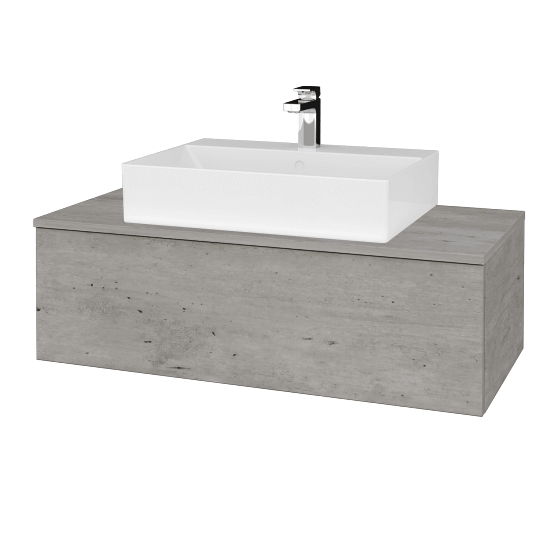 Waschtischunterschrank JOCKAM SZZ1 100 (Waschtisch Kube)  - D01 Beton - D01 Beton