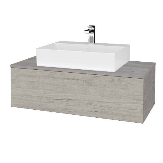 Waschtischunterschrank JOCKAM SZZ1 100 (Waschtisch Kube)  - D01 Beton - D05 Oregon - Nein