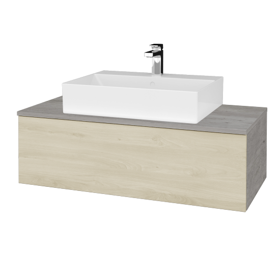 Waschtischunterschrank JOCKAM SZZ1 100 (Waschtisch Kube)  - D01 Beton - D24 Ohio - Nein
