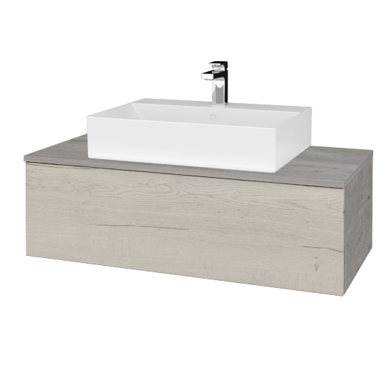 Waschtischunterschrank JOCKAM SZZ1 100 (Waschtisch Kube)  - D01 Beton - D28 Alberta - Nein