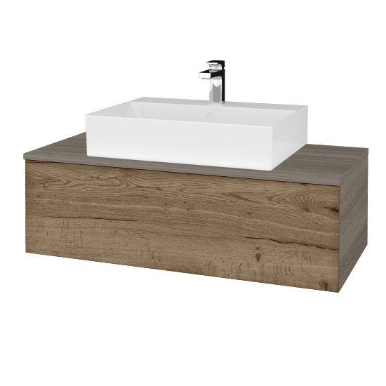 Waschtischunterschrank JOCKAM SZZ1 100 (Waschtisch Kube)  - D03 Cafe - D21 Tobacco - Nein