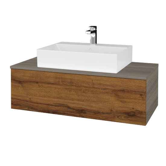 Waschtischunterschrank JOCKAM SZZ1 100 (Waschtisch Kube)  - D03 Cafe - D27 Cognac - Nein