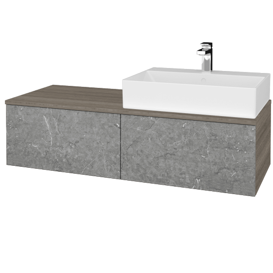 Waschtischunterschrank JOCKAM SZZ12 120 (mit Waschtisch Kube)  - D03 Cafe - D20 Galaxy - Links - Nein