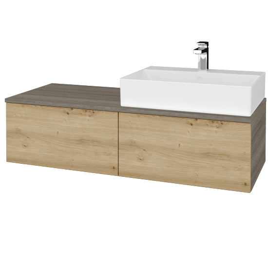 Waschtischunterschrank JOCKAM SZZ12 120 (mit Waschtisch Kube)  - D03 Cafe - D22 Caramel - Links - Nein