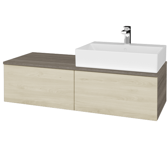 Waschtischunterschrank JOCKAM SZZ12 120 (mit Waschtisch Kube)  - D03 Cafe - D24 Ohio - Links - Nein