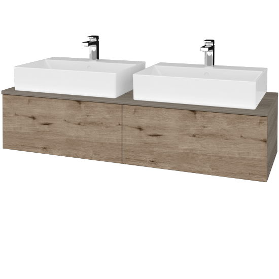 Waschtischunterschrank JOCKAM SZZ12 140 (mit Waschtisch Kube)  - D03 Cafe - D23 Herkules - Nein