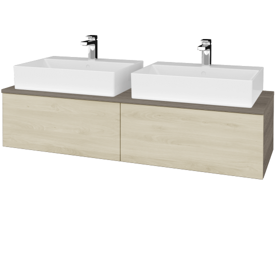 Waschtischunterschrank JOCKAM SZZ12 140 (mit Waschtisch Kube)  - D03 Cafe - D24 Ohio - Nein